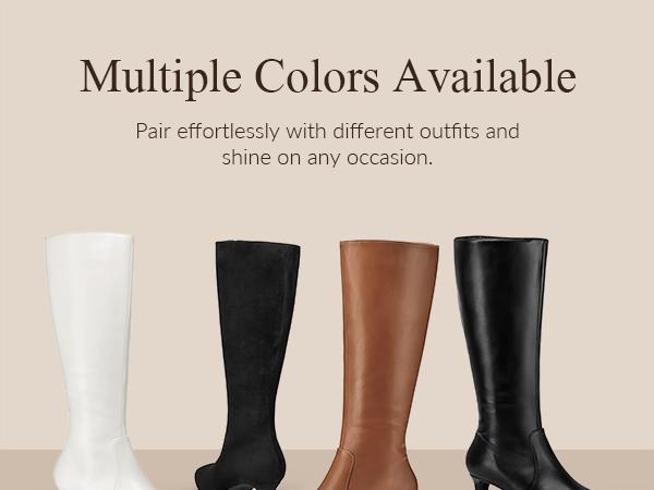 Mysoft Women's Kitten Heel Square Toe Fashion High Boots with Side Zipper, Winter Womensfashion Shoe, Elegant Boots for Women, Ideal Valentine's Day Gift  Bota  Footwear