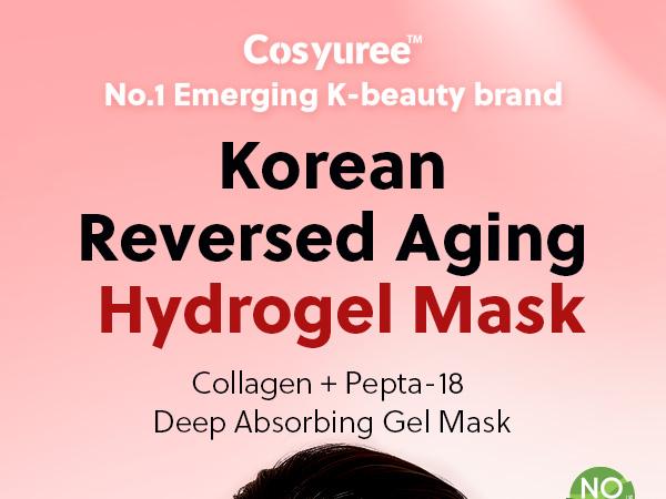 [Cosyuree] Collagen + Peptide Deep Absorbing Gel Mask｜ Hydrating & Firming Overnight Premium Facial Mask ｜Anti-aging & Brightening – Korean Vegan Skin Care (4 pack)