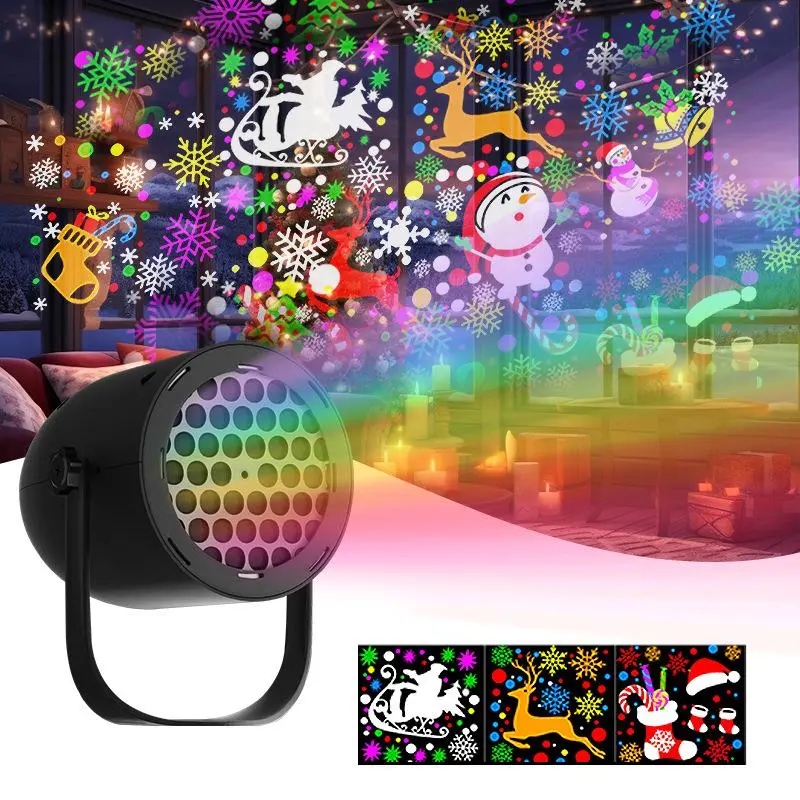 LED Christmas Projection Lamp 5V/1A with 16 Patterns USB Powered for Home & Car Use Dynamic Stage Projector for Holiday Party Atmosphere summerwins