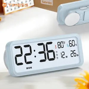 TIMESS Visual Timer Alarm Clock, LED Large Screen Display, Easy-to-use Rotary Knob, Silent Movement, Battery Powered, Backlit Display, Count Up and Count Down, Bedroom, Office, Modern Desktop Home Decor, Holiday Gift