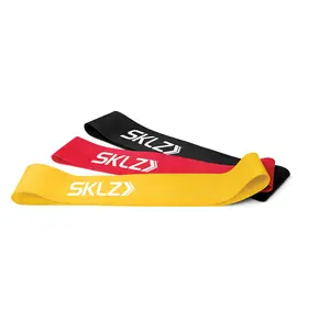 SKLZ Mini Bands 3-Pack - Light Medium Heavy Resistance for Upper Lower Body Training & Lateral Movement Exercises