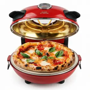 12 Inch Large Crispy Crust Pizza Oven – Family Sized Electric Pizza Oven Indoor Countertop Maker with Stone Heats up to 800˚F for Stone Baked Pizzeria Style at Home