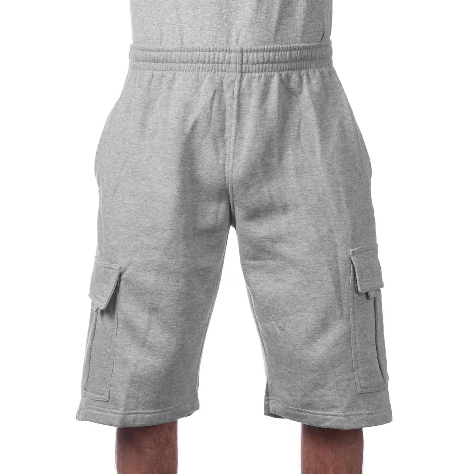 Pro Club Men's Original Relaxed Fit Polyester Fabric Casual Fleece Cargo Shorts, Cotton, Elastic, Menswear, Pocket, Utility, Clothes