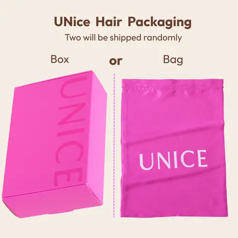 UNICE Elegant Pink Luxury Empty Gift Box - Satin Pouch Option, Ideal for Hair Extensions, Wigs, Fashion Accessories, Box Or Bag
