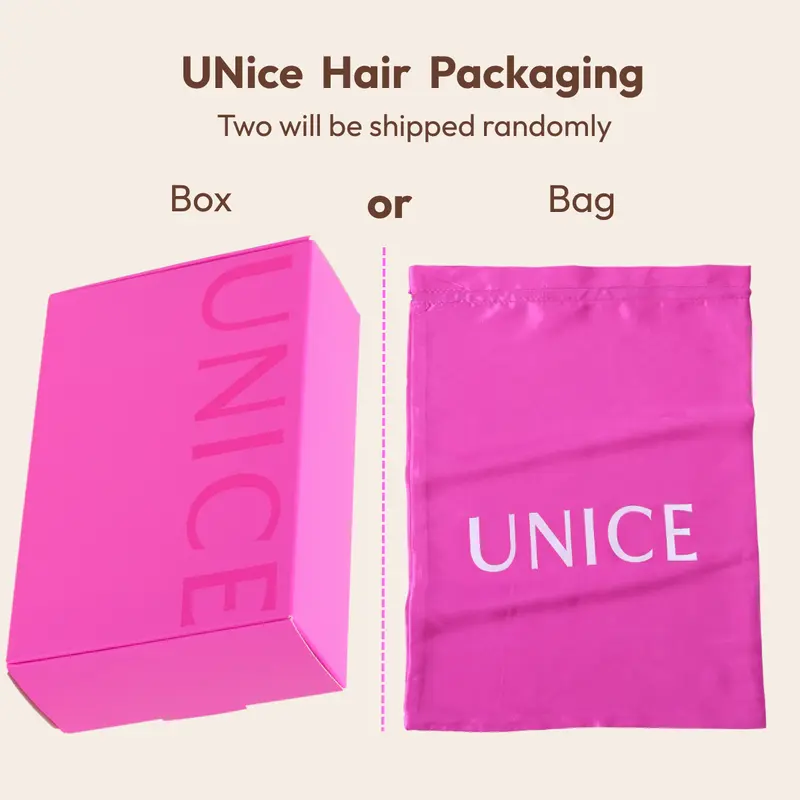 UNICE Elegant Pink Luxury Empty Gift Box - Satin Pouch Option, Ideal for Hair Extensions, Wigs, Fashion Accessories, Box Or Bag