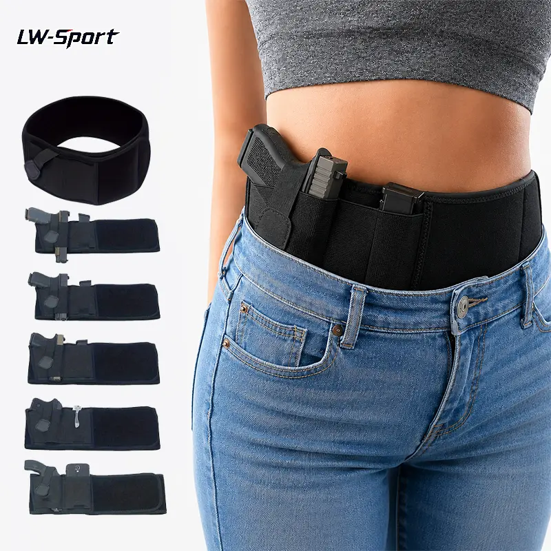 Belly Band Pistol Holster for Men Women – Adjustable Concealed Carry Gun Holster, Soft Breathable Waist Holster for G Series, P238 & Other Handguns, Lightweight Everyday EDC Carry