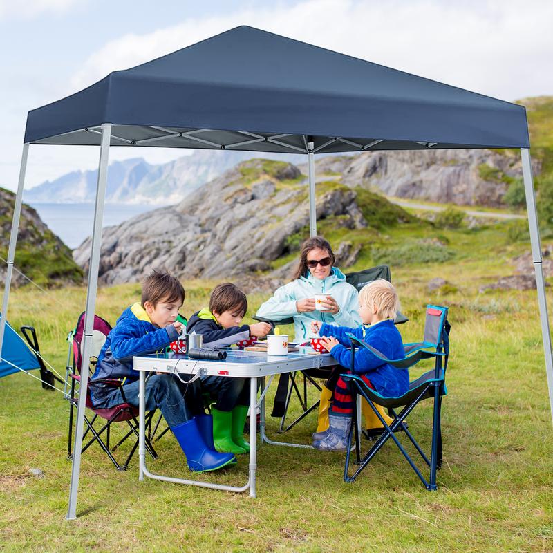 Grezone Pop Up Canopy Tent,11 x 11 ft,250 D PU Silver Coated Tarp with Portable Bag,Waterproof and Sun Shelter Gazebo for Outdoor Party,Camping,Commercial Events Rainwater Slides Off,Uv Protection