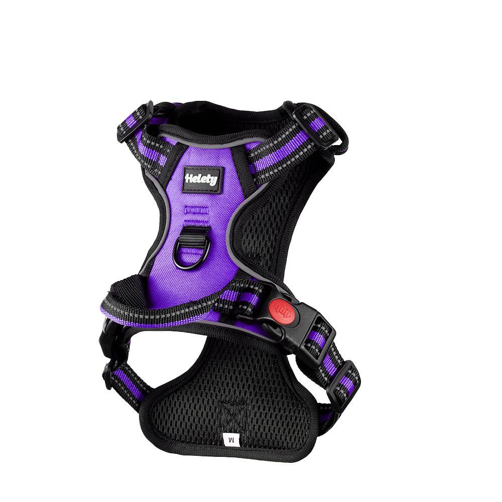 HELETY 3-Piece No-Pull Dog Harness Set with Leash and Waste Bag Holder, Adjustable Reflective Vest, S–XL