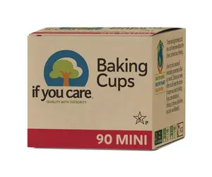 If You Care Mini Baking Cups 1 5/8 in. - 90 Count, Unbleached Greaseproof Paper, Chlorine-Free, Compostable, Vegan & Gluten-Free, Oven Safe