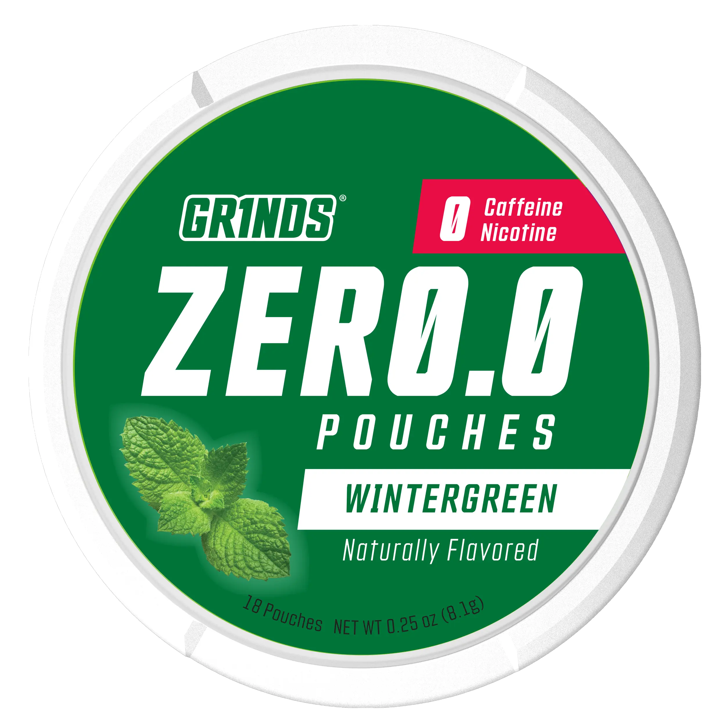 Grinds Wintergreen ZERØ.Ø Pouches | Nicotine Free Pouches | Zero Sugar Zero Calories | Alternative Pouch | Nicotine Replacement Pouch | Wintergreen Pouches