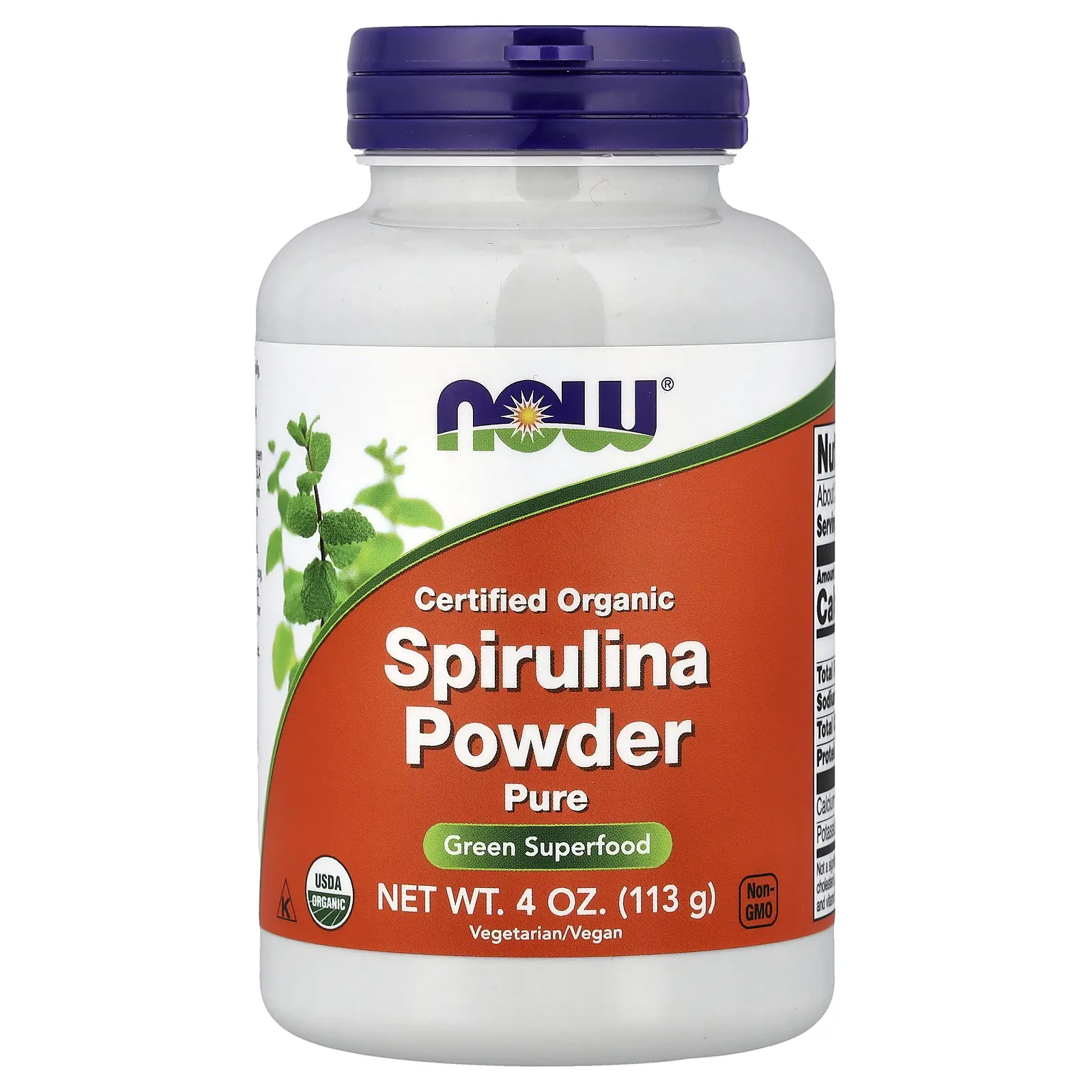 NOW Foods Certified Organic Spirulina Powder, 4 oz (113 g)