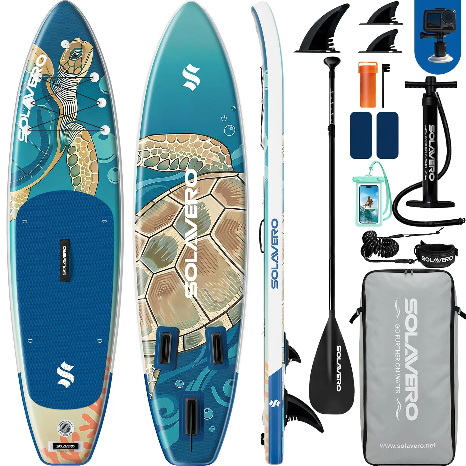 Stand Up Paddle Board 11' Inflatable SUP for Adults, Blow Up Paddle Board with Non-Slip EVA Deck 500LB Capacity Wide Board for All Skill Levels