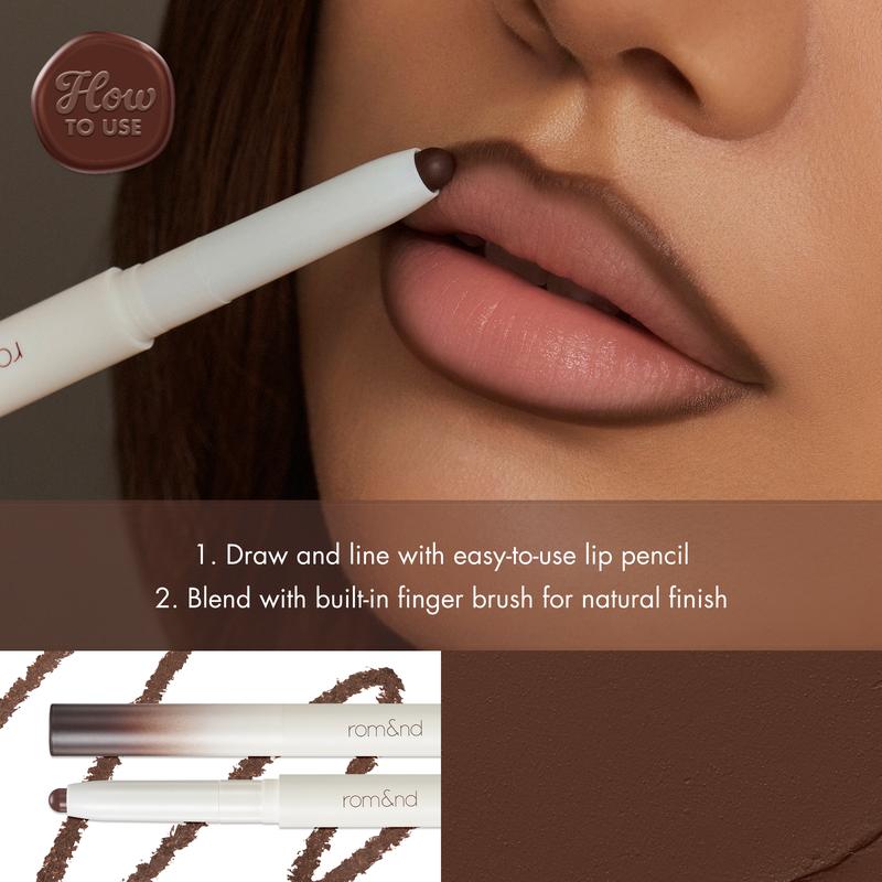 [rom&nd Official Shop] rom&nd Lip Mate Pencil (6 shades 0.5g), Easily Enhance the Shape of Your Lips, Natural Blending
