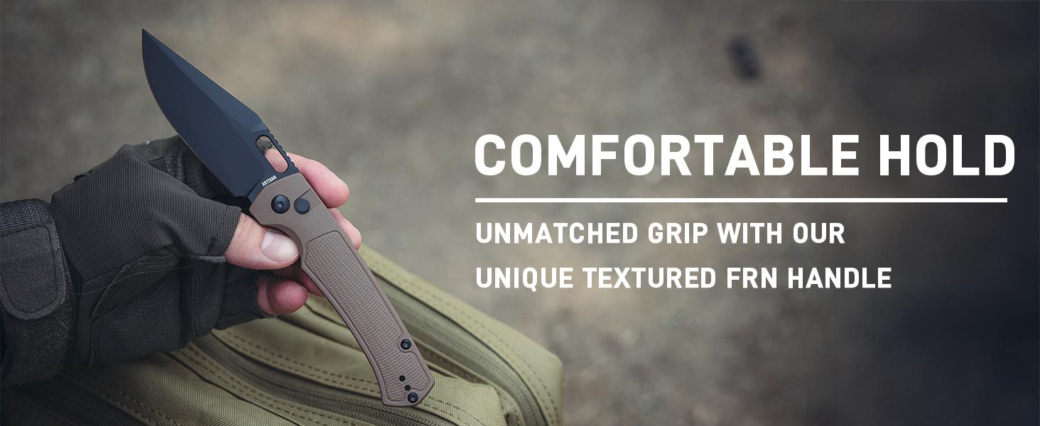 Artisan Cutlery Revel Folding Pocket EDC Knife AR-RPM9 Blade FRN Handle Outdoor Knives for Camping, Hunting and Survival Gear Emergency Survival Gear