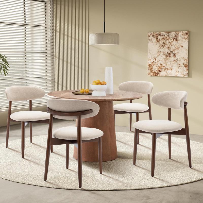 COLAMY NOYA Mid-Century Modern Upholstered Wood Dining Chair