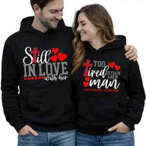 [Graphic Hoodie] Couple Matching Hoodies/T-Shirt - Still In love With Her Too Tired To Train A New Man Christian Valentine's Day Couple T-shirt/Hoodie,Gift for Couples