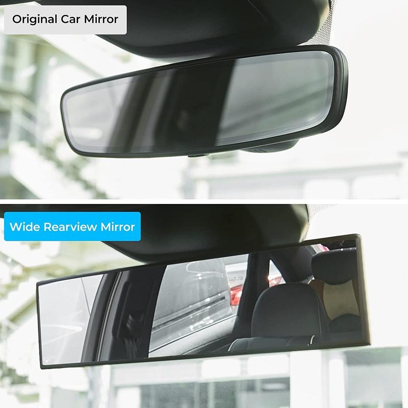 Rear View Mirror, Universal 11.81 Inch Panoramic Convex Interior Clip-on Wide Angle Mirror to Reduce Blind Spot Effectively for Car SUV Trucks -Clear