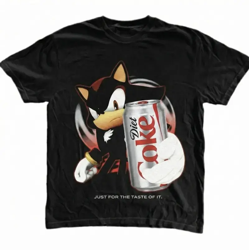 Drinking Just For The Taste Of It T-Shirt, Shadow the Hedgehog Shirt, Sonic Shirt, Unisex Graphic Tees Gothic Grunge Y2k Emo Scene Amity Affliction Style Clothes, Unisex Cotton Crewneck T-Shirt Menswear Womenswear Streetwear Top