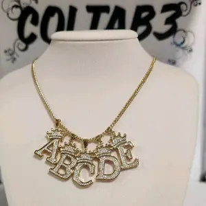 119 - 14K GoldLaminated ABC pendant with chain