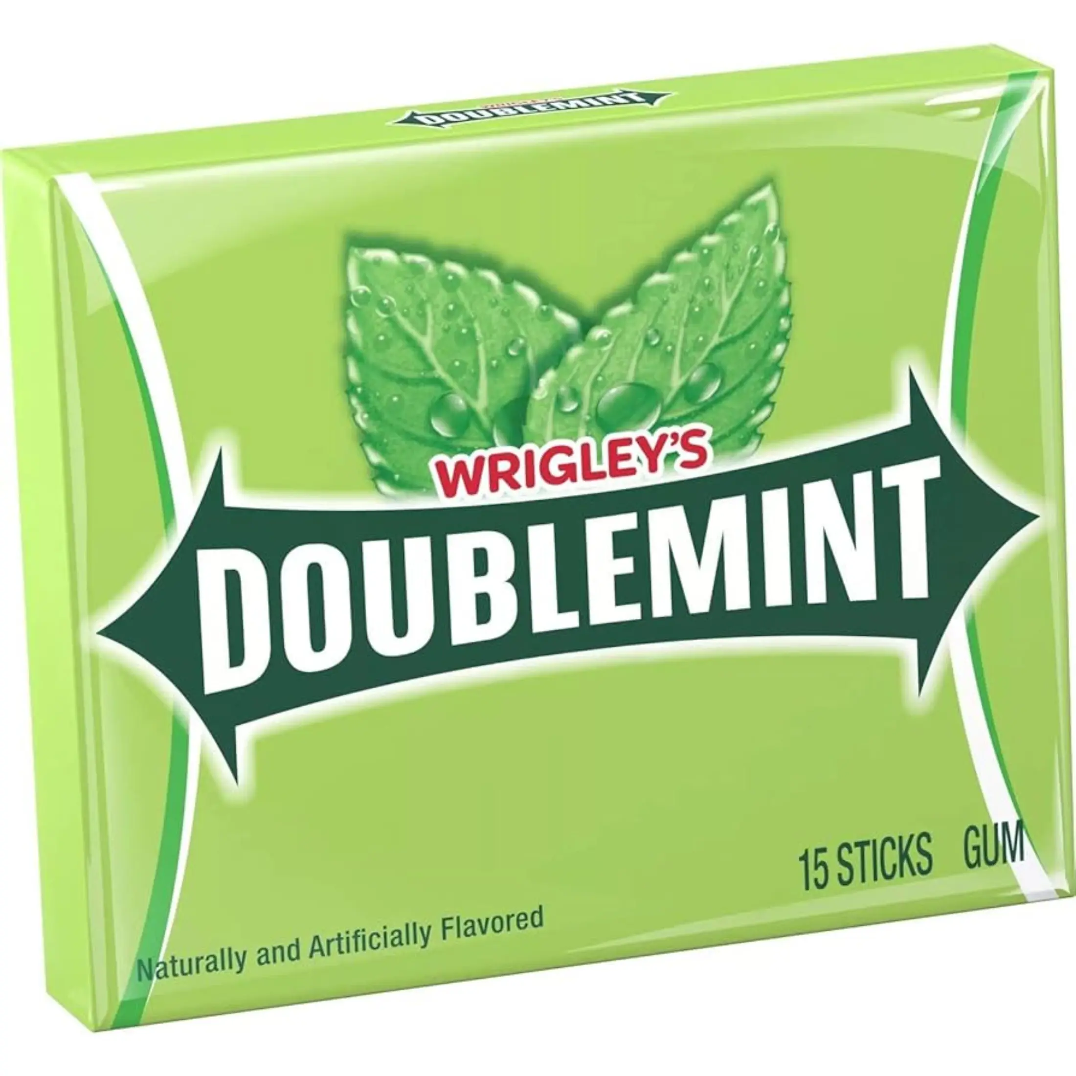 Wrigley's Doublemint Sugarless Gum Packs - 2 Compact 15 Sticks Sodium-Free Gum, Better-for-You Snack Treat, Fresh Breath Option for All Ages