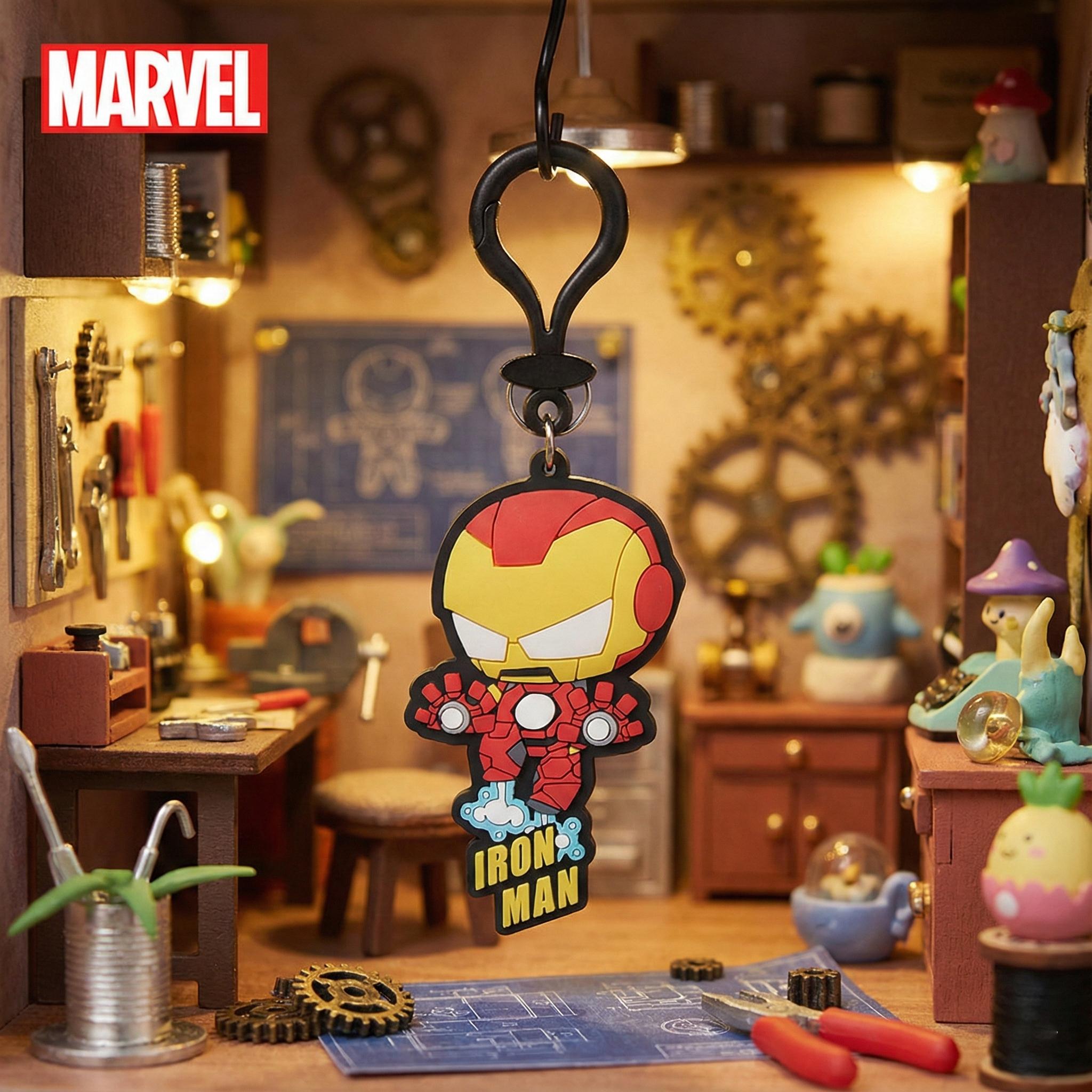 Marvel Officially Licensed PVC Keychain 1PC - Spider-Man, Deadpool & Iron Man - Soft Rubber Keyring Bag Charm & Backpack Accessory