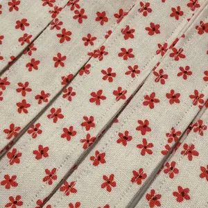 Tiny Red Floral Wristlet/Lanyard