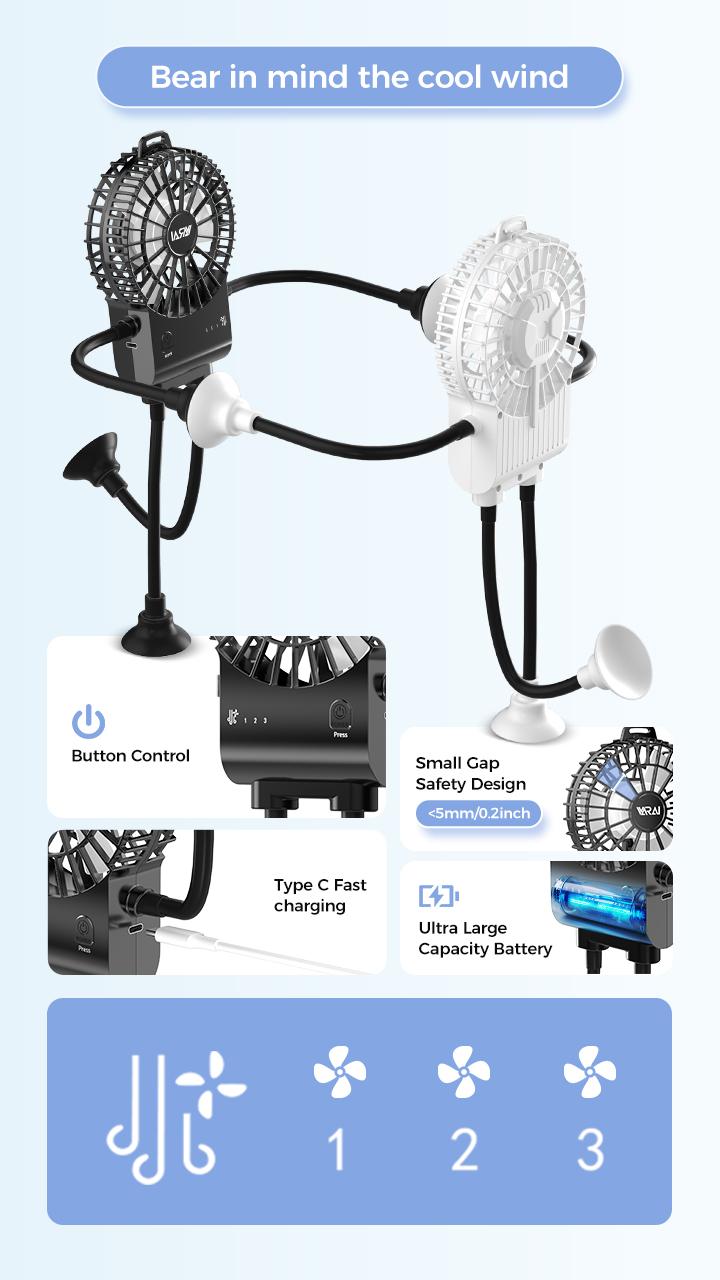 Portable handheld creative fan robot statue, compact portable rechargeable desk fan robot figurine with suction cups and mobile phone holder integrated into one, suitable for offices and cars, black personal fan robot figurine