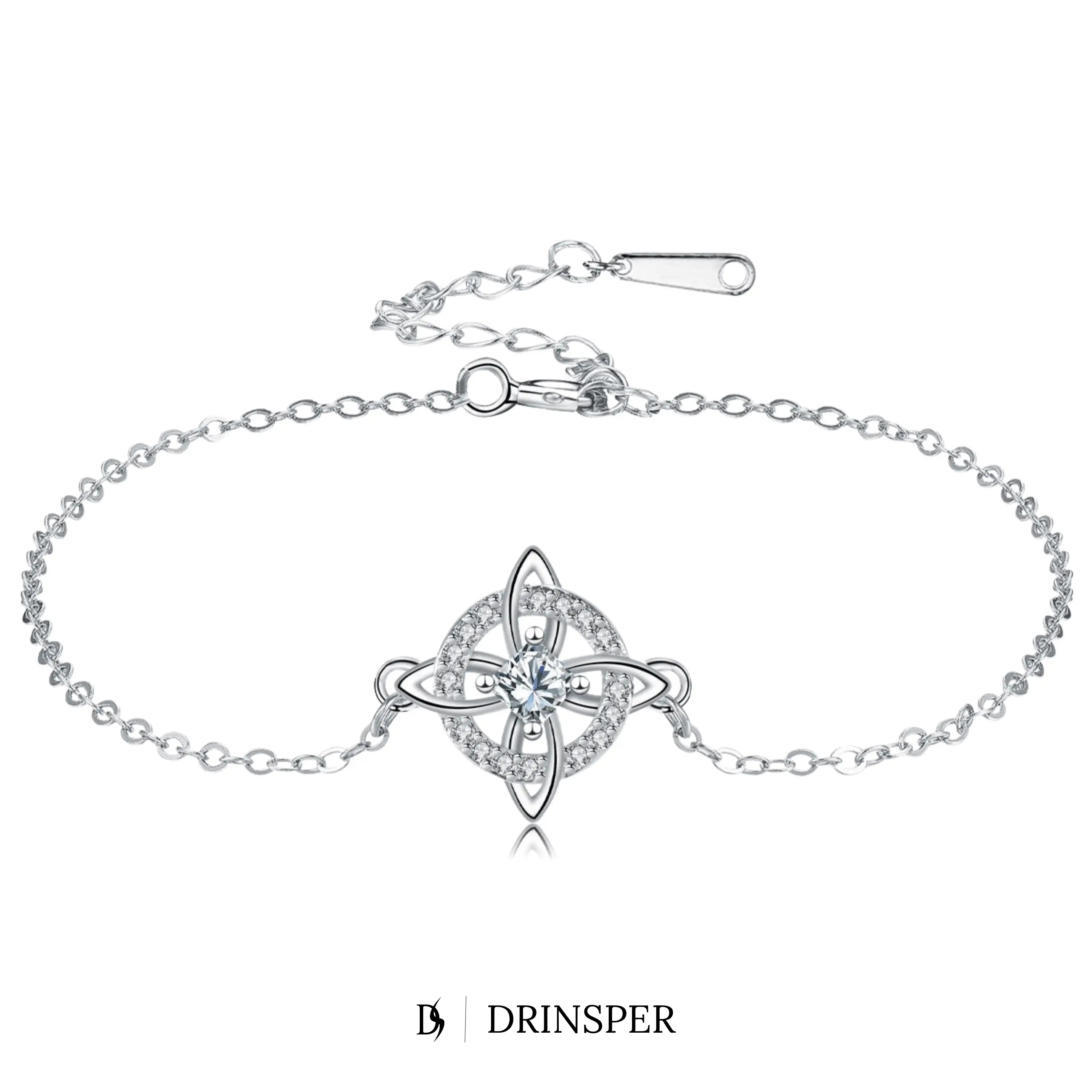 DRINSPER Women's Witchy Hecate Knot Copper Bracelet, Adjustable Celtic Protection Amulet with Cubic Zirconia, Wiccan Jewelry Gift, Bracelets, Birthday, Witchy Stuff, Talisman, Adults, Intuition, Copper Finish, Everyday Wear, 6.7" + Ext., Copper Metal