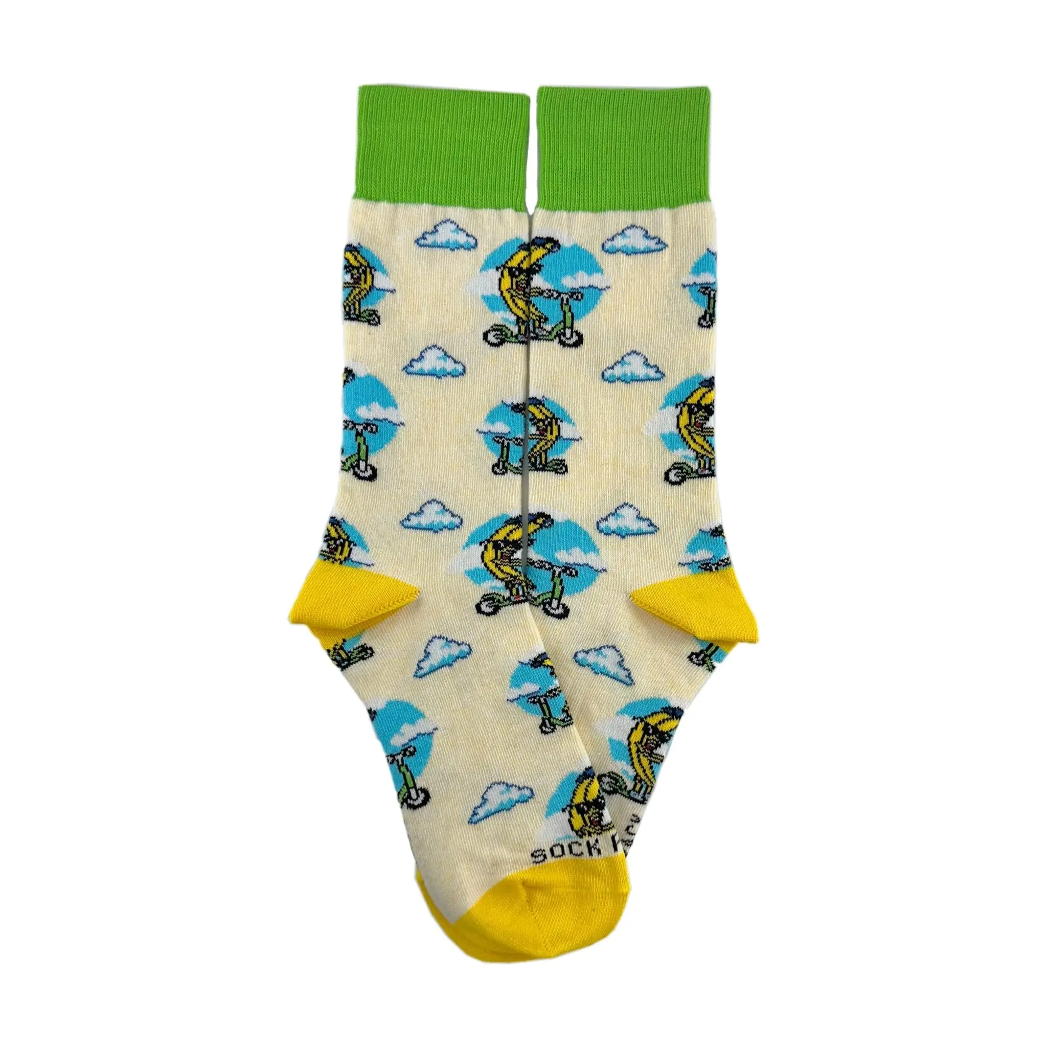 Banana Scooter Socks from the Sock Panda (Adult Small - Shoe Sizes 2-5)
