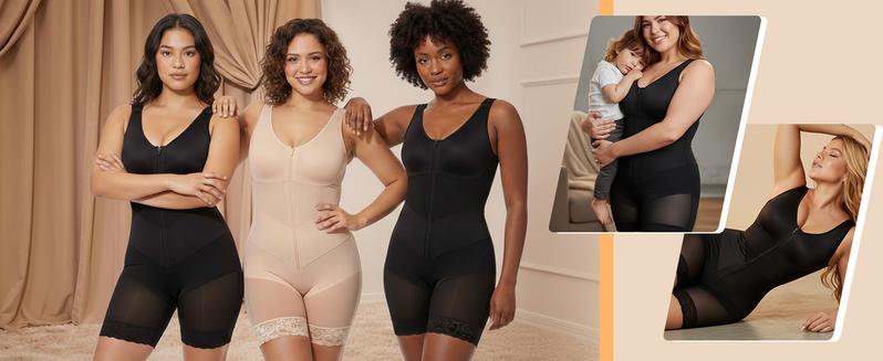 SHAPERX Sculpting Tummy Control Fajas Colombianas for Women Moldeadoras Shapewear with V-shape Sculpting Elastic Band