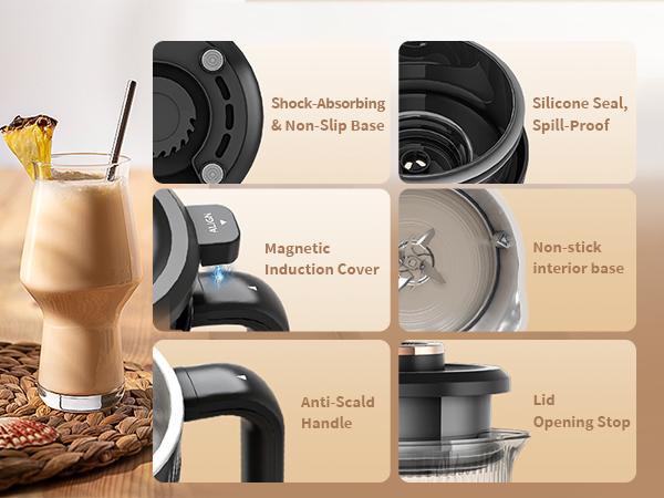 Nut Milk Maker Machine 35oz, 10 Stainless Steel Blades for Homemade Almond Oat Coconut Plant-Based Milk, 8-in-1 Self-Cleaning Auto Keep Warm & Boil Water, 12H Delay Start for Non-Dairy Beverages