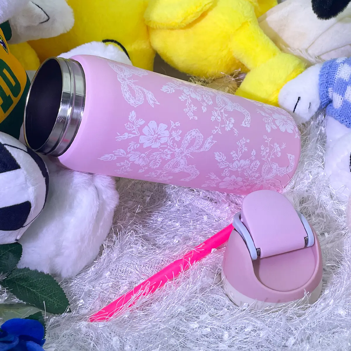 Solid Leak-Proof Modern Anti-Scalding Pink Stainless Steel Vacuum Flask, 32oz/945ml (500-1,000ml Range) 24H Heat Retention, Suitable for Coffee & Kitchen/On-the-Go Use, Exquisite Design