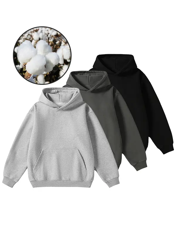 Men's Hoodie Cotton Blend Long Sleeve Pullover Regular Fit Soft Breathable Durable Everyday Comfort Machine Washable Casual Outdoor Urban Street Wear Black Beige