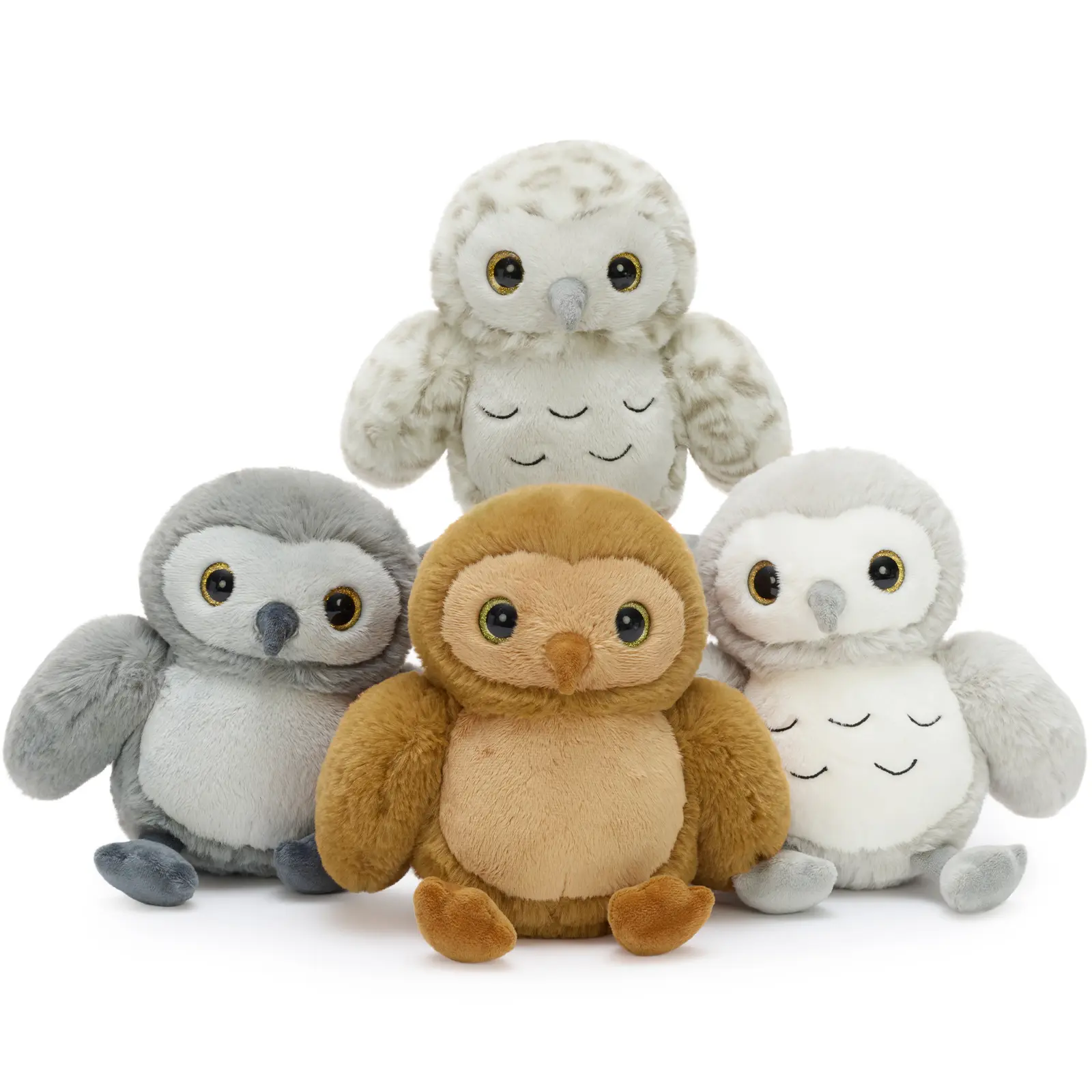 Tezituor 4 Pack Owl Stuffed Animal Set, 7.8 Inch Small Owl Plush Toys