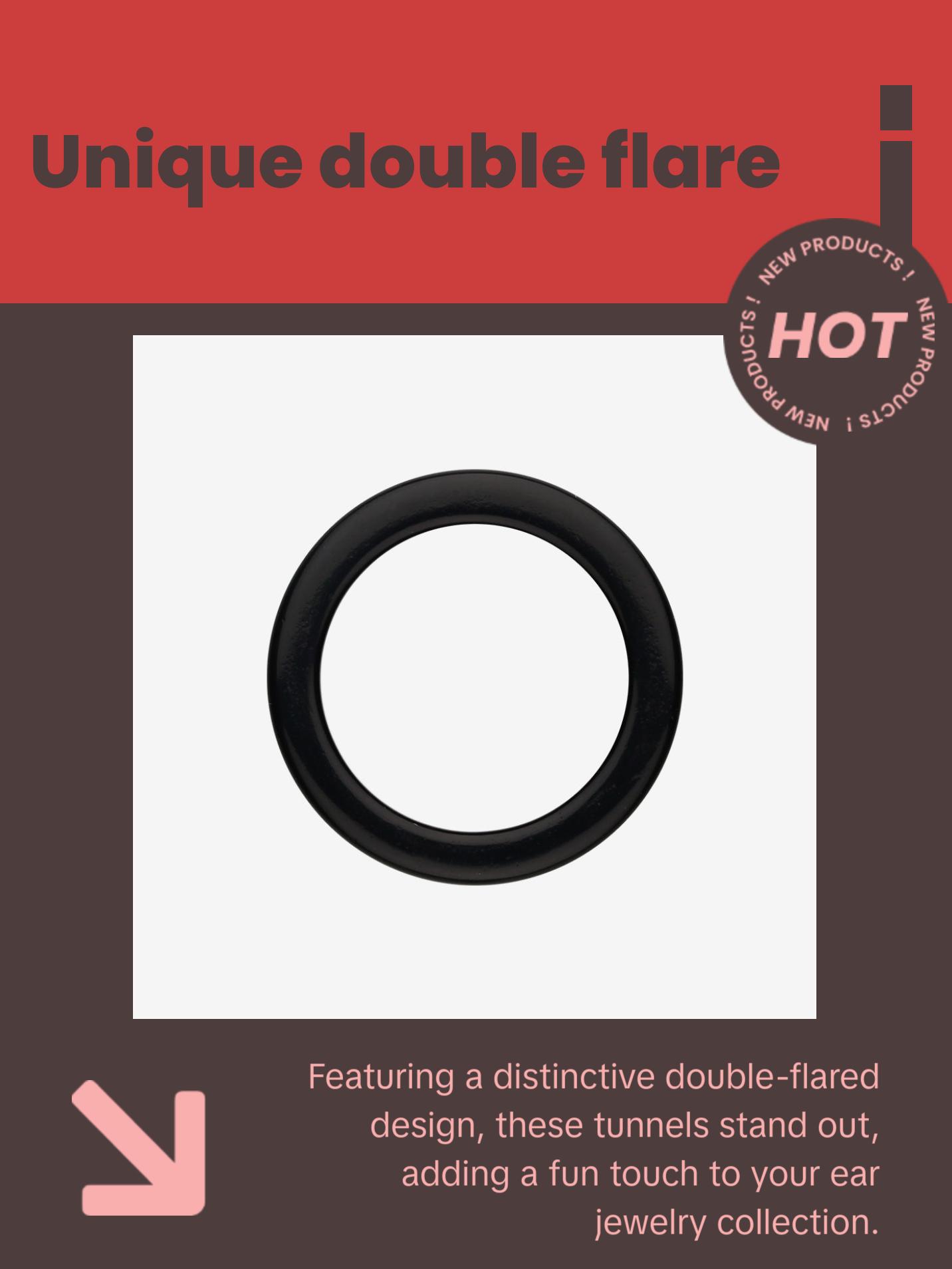 A Pair of Flexible Silicone Double Flared Ear Gauge Tunnel Plug