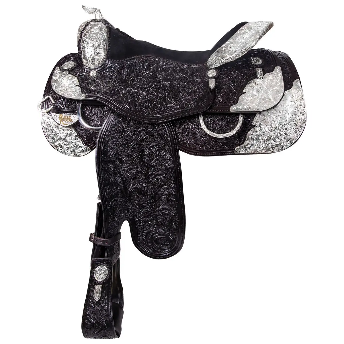 Hand Crafted Western Show Saddle for Shorter Backed Horses | Durable Leather with Entz Tooling, Padded Suede Seat & Oversized Corner Plates, Durability, Aesthetic Appeal, Classic, Select Leather