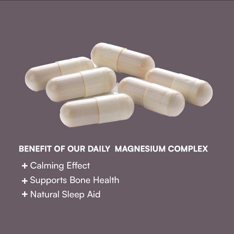 Xcentials Magnesium Complex 500mg 60 Capsules - Natural Sleep Aid & Detox Formula for Enhanced Nutrient Absorption & Gut Health Support - US Gluten-Free Vegan Supplement