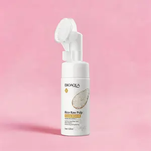 BIOAOUA Rice Milk Foaming Cleanser – Gentle Face Wash Mousse with Rice Extract， Hydrating Daily Cleanser for Soft and Smooth Skin