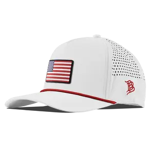 Old Glory PVC Patch Design Curved 5 Panel Rope Hat