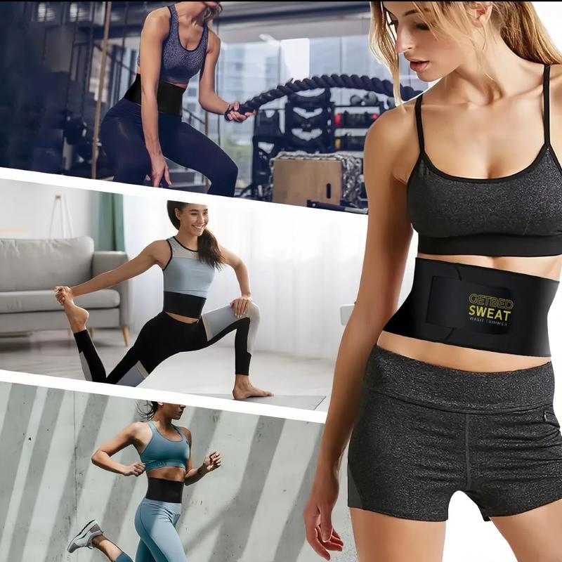 GETBED Classic Sweat Waist Trimmer for Women & Men Black/Pink CR Neoprene with Neo-Sweat Technology for High Intensity Training Gym Workouts Fitness Layer Waist Trainer Belt Exercise Waistband 2 Adjustable Sizes Choose Color