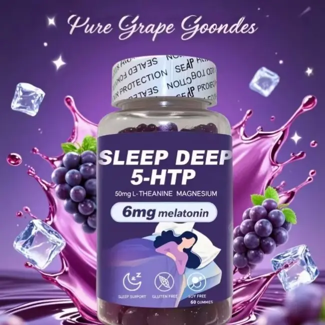 POWERBIRTH Melatonin Gummies - Sleep Aid Dietary Supplement with Magnesium, Zinc, Vitamin B6, Natural Grape Flavor - Improved Healthy Snack, Nutrient-Rich Wellness Snack, Chewable