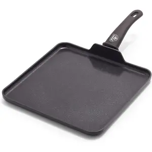 Soft Grip Diamond Healthy Ceramic Nonstick 11" Griddle Pan, PFAS-Free, Dishwasher Safe, Black