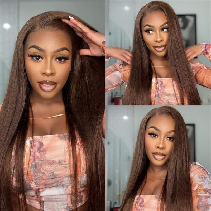Megalook Wear Go Glueless Wigs Pre Cut 6x5 HD Lace Straight Lace Front Human Hair Wigs Bleached Tiny Knots Easy Put On Go Beginner Friendly Wig