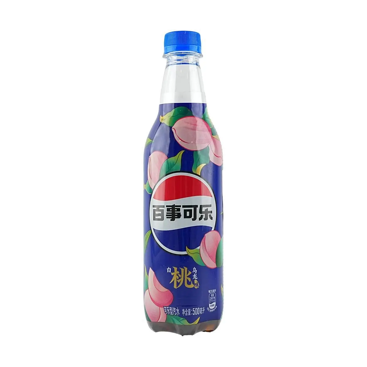 PEPSI White Peach Oolong Flavor Soda - Mainland China Edition, 500ml Bottle - Refreshing Peach Tea Infused Carbonated Drink