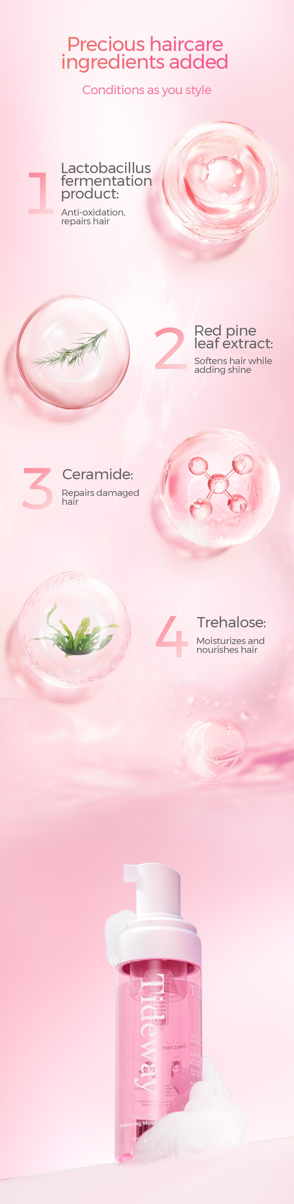 [Live Exclusive] Tideway Volumizing Hair Mousse (Pack of 2) – Leave-In Formula for Fuller, Shiny, and Nourished Hair – Adds Volume, Repairs Damage & Smooths Frizz – Home Styling Essential for All Hair Types