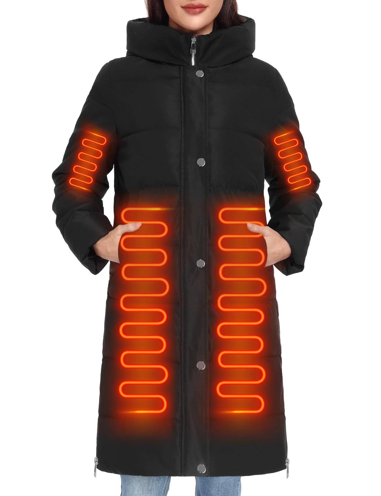 HEEKPEK Women’s Heated Long Down Jacket with Hood, 8 Heating Zones Water-Repellent winter inter Heated Outerwear Coat coat for Women HEEKPEK Women’s Heated Long Down Jacket with Hood, 8 Heating Zones Water-Repellent winter inter Heated Outerwear Coat coat for Women
