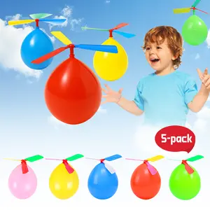 5PCS Helicopter Balloons for Kids – Flying Balloon Toy Set, Easy Twist & Release, Indoor Outdoor Party Fun