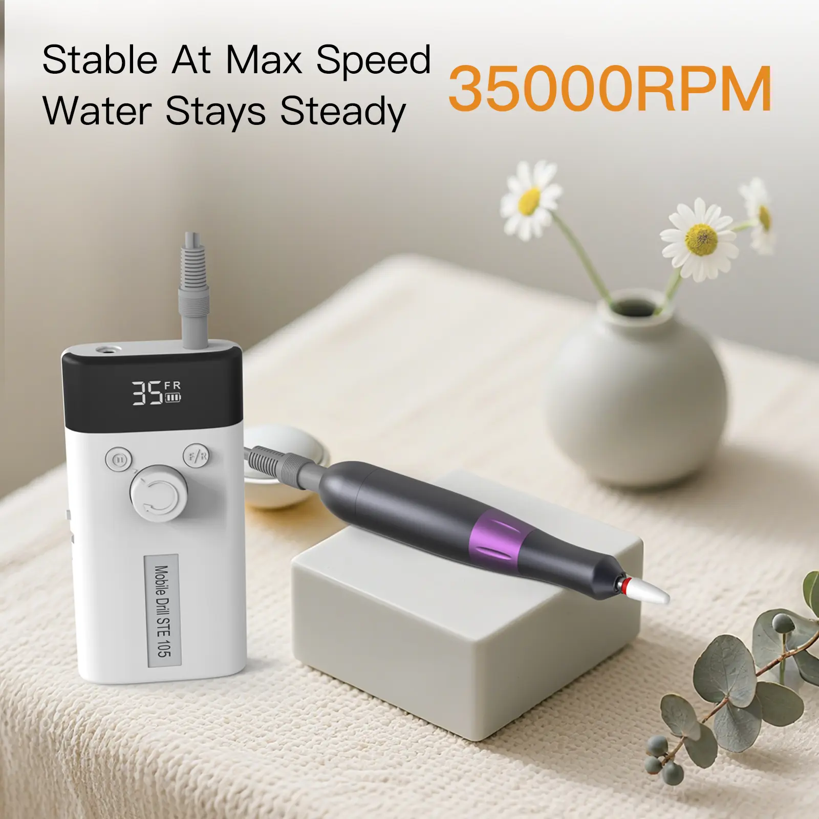 FancyJun Professional Electric Nail Drill Machine FJ-105 with Brushed Motor Stable Power Low Noise Overheat Protection for Beginners Pros-the wire acrylic nail drill manicure,callus remover for home, Electric Nail Drill Kit finger nail