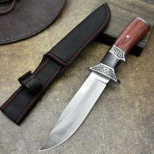 Wild survival knife, non-slip handle, with a sheath, outdoor camping knife