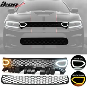 Upper Lower Grille LED Lights for Dodge Charger 2015-2023 SRT Style Black